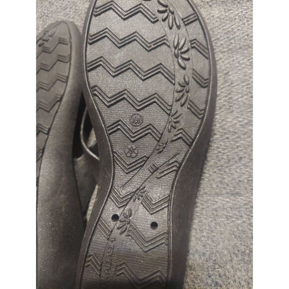 Okabashi Marina Thong Flip Flops Womens Size M Rubber Black Summer U.S.A Made - Picture 6 of 6